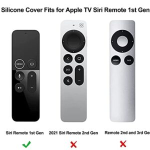 Remote Case Compatible with Apple TV 4K (5th) and 4th Generation, Auswaur Shock Proof Silicone Remote Cover Case Compatible with Apple TV 4th Gen 4K 5th Siri Remote Controller - Black