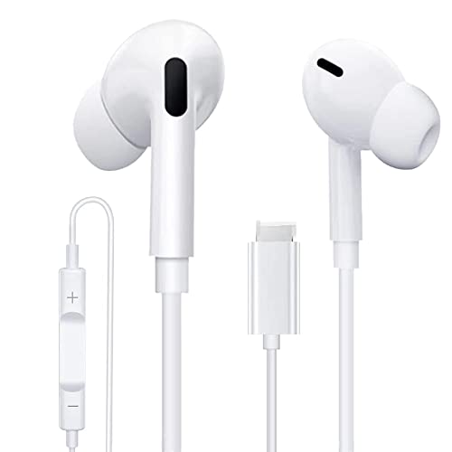 Fjwvner Earbuds Headphones for iPhone 13/13Pro/12/12 Mini/12 Pro Max/11/11Pro in Ear Earphones, Microphone Stereo NoiseIsolating Earphones Compatible with iPhone 7/8/8 Plus/X/XS/XR/XS Max/iPad