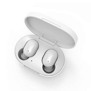 wireless bluetooth 5.0 earbuds,a6x tws mini stereo earphones with charging box lightweight headset noise cancelling headphones deep bass for sports white one size