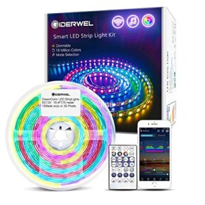 giderwel smart dreamcolor addressable rgb led strip light 16.4ft kit,work with alexa&google assistant,wifi and bluetooth app/voice/music sync control 5050 alexa led lights ambiance lighting