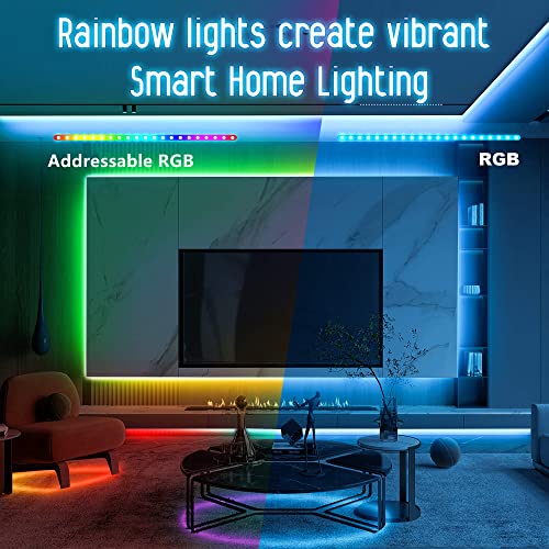 GIDERWEL Smart DreamColor Addressable RGB LED Strip Light 16.4ft Kit,Work with Alexa&Google Assistant,WiFi and Bluetooth APP/Voice/Music Sync Control 5050 Alexa LED Lights Ambiance Lighting