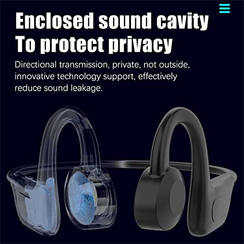 LADIGASU Wireless Bluetooth Headset Osteoconductive Headset Ear Hook Sports Headset Business Headset Lightweight Noise Reduction Bluetooth 5.2 Earphone