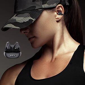 gosuguu earclip universal comfortable wireless bluetooth headset- digital display finger control hifi sound for sports open ear headset