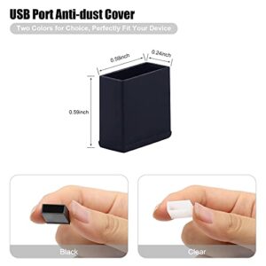 BUSHIBU USB Cover Cap, 20 Pcs Black Clear Plastic USB A Male Anti-Dust Plug Cover