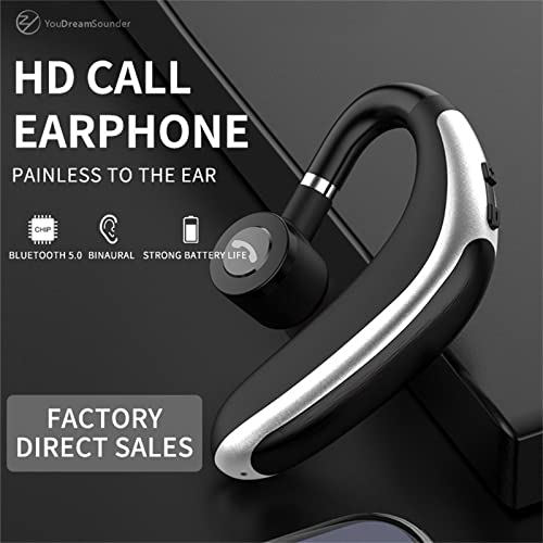 Nsxcdh Single Earbud, Wireless Bluetooth 5.0 One Ear Sport Earphone with Hook, Mono Headphone with Mic for Safe Driving, Biking, Running, Gaming and Working, Ipx5 Waterproof