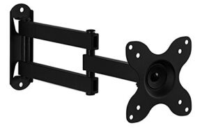 mount-it! small tv monitor wall mount arm | vesa wall mount bracket | fits 19 20 21 22 23 24 25 26 27 inch display screens | 75 100 vesa and rv compatible | tilts and swivels | holds up to 40 pounds