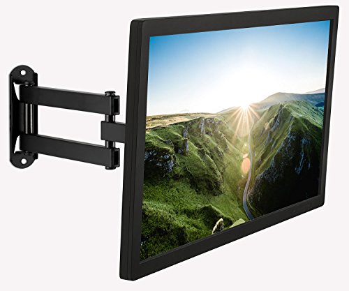 Mount-It! Small TV Monitor Wall Mount Arm | VESA Wall Mount Bracket | Fits 19 20 21 22 23 24 25 26 27 Inch Display Screens | 75 100 VESA and RV Compatible | Tilts and Swivels | Holds up to 40 Pounds