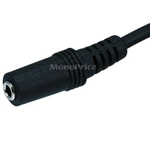 Monoprice Stereo Extension Cable - 12 Feet - Black | 3.5mm Plug/Jack Male/Female