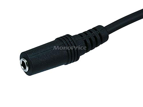 Monoprice Stereo Extension Cable - 12 Feet - Black | 3.5mm Plug/Jack Male/Female