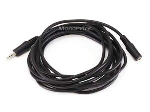 monoprice stereo extension cable – 12 feet – black | 3.5mm plug/jack male/female
