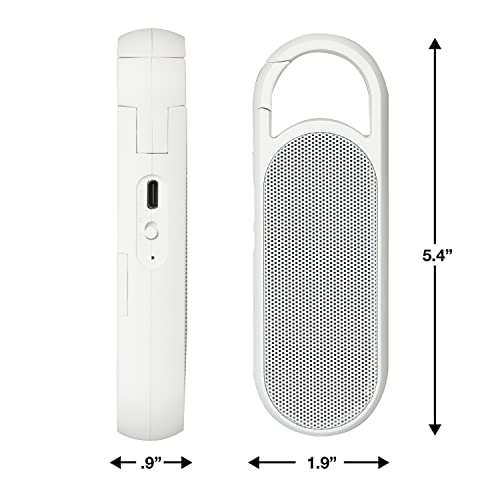 Acoustic Research – Model- ARTWS30, Duo Wireless Speaker and Earbuds – All-in-One Bluetooth Speaker, Earbuds and Charging Case, Hands-Free Calling, Built-in Travel Clip, Portable, Rechargeable – White