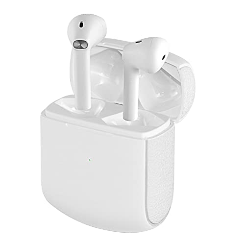 BT 5.1 Earbuds with Charging Case, TWS Touch Control Stereo Sound Earphones, Single/Binaural Noise Reduction Headset, Waterproof Sports Headphones, Built-in Mic,Type-C Fast Charging(White)