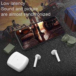 BT 5.1 Earbuds with Charging Case, TWS Touch Control Stereo Sound Earphones, Single/Binaural Noise Reduction Headset, Waterproof Sports Headphones, Built-in Mic,Type-C Fast Charging(White)