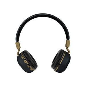 Coby Bluetooth Wireless On-Ear Headphones - Portable Folding with Microphone, Music and Call Controls, FM Radio, 10 Hour Battery Life, 33 Feet / 10 Meter Range (Black Gold)