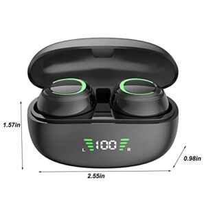 Lovskoo Wireless Earbuds, Bluetooth Earbuds 5.3 Headphones with Smart Noise Cancelling, 18D Premium Sound Wireless Earphones for Sports, in Ear Bluetooth with Built-in Mic Cool Stuff (Black)