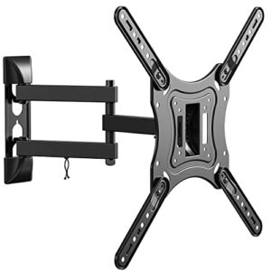 Full Motion TV Wall Mount for Most 23-55 Inch LED LCD Screens TVs up to 66lbs, TV Wall Bracket with Strong Articulating Arms Swivel Tilt Extension, Max VESA 400x400 (Black)