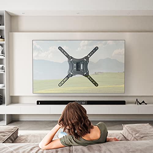 Full Motion TV Wall Mount for Most 23-55 Inch LED LCD Screens TVs up to 66lbs, TV Wall Bracket with Strong Articulating Arms Swivel Tilt Extension, Max VESA 400x400 (Black)