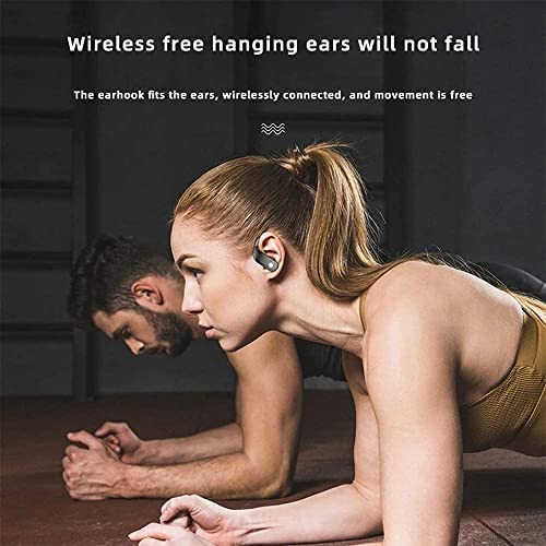 MUVLUX Conduction Headphone Wireless Earbuds Bluetooth Headphones Sport Earphones with LED Display Ear Buds with Earhooks Built-in Mic Headset for Workout Black