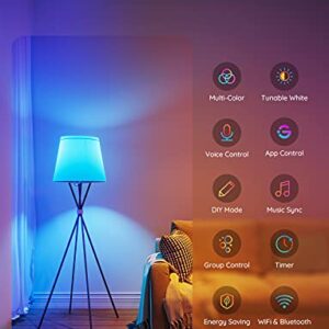Govee Smart Light Bulbs, Color Changing Light Bulbs with Music Sync, 54 Dynamic Scenes, 16 Million DIY Colors WiFi & Bluetooth Light Bulbs Work with Alexa, Google Assistant & Govee Home App, 1 Pack