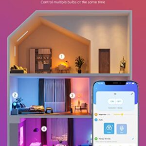 Govee Smart Light Bulbs, Color Changing Light Bulbs with Music Sync, 54 Dynamic Scenes, 16 Million DIY Colors WiFi & Bluetooth Light Bulbs Work with Alexa, Google Assistant & Govee Home App, 1 Pack