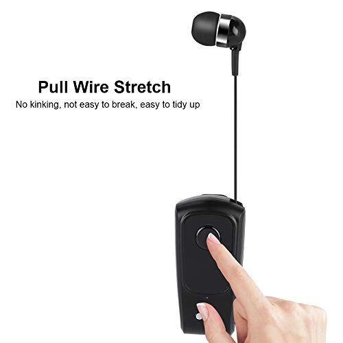 Fineblue F920 Retractable Bluetooth Earphone Business Lavalier Earphone Sports Bluetooth Headset Voice Prompts Call Vibration Bluetooth V4.1 Anti-Lost Function(Black)