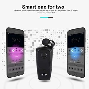 Fineblue F920 Retractable Bluetooth Earphone Business Lavalier Earphone Sports Bluetooth Headset Voice Prompts Call Vibration Bluetooth V4.1 Anti-Lost Function(Black)