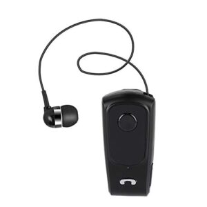 Fineblue F920 Retractable Bluetooth Earphone Business Lavalier Earphone Sports Bluetooth Headset Voice Prompts Call Vibration Bluetooth V4.1 Anti-Lost Function(Black)
