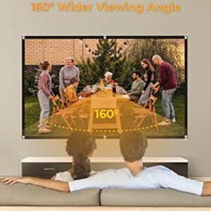 WEWATCH 100 Inch Projector Screen, Portable and Foldable Projector Screen, Double Sided Video Projector Screen for Indoor, Outdoor, Wrinkle Free