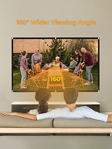 WEWATCH 100 Inch Projector Screen, Portable and Foldable Projector Screen, Double Sided Video Projector Screen for Indoor, Outdoor, Wrinkle Free