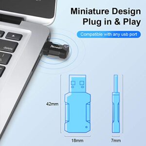 USB WiFi Adapter 1200Mbps for PC, Techkey Mini Wireless Network Adapter USB 3.0 WiFi 802.11 ac with Dual Band 2.4GHz/300Mbps, 5GHz/866Mbps for Desktop Laptop Windows XP/7/8/8.1/10/ Mac OS