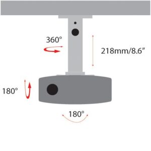 AMER Projector Mount - Ceiling Bracket LCD DLP Tilt 360° Swivel 30lbs (White)