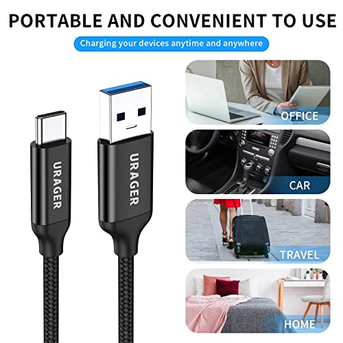 (2 Pack-6.6ft) USB Type C Cable, USB to USB C 3.0 Cable, Fast Charging USB C Charger Cord, for Samsung Galaxy Note 10 9 8, S10, S9, S8, Huawei Honor Sony, LG V20 G5 G6, HTC 10 and More-Black