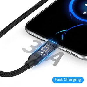 (2 Pack-6.6ft) USB Type C Cable, USB to USB C 3.0 Cable, Fast Charging USB C Charger Cord, for Samsung Galaxy Note 10 9 8, S10, S9, S8, Huawei Honor Sony, LG V20 G5 G6, HTC 10 and More-Black