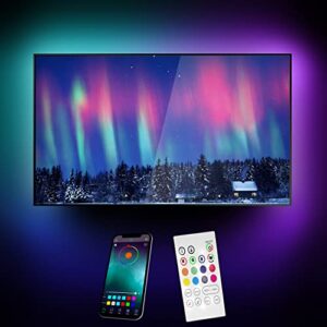 miume music tv led backlight with 16.4ft led strip lights for 61-80 inch tv,rgb usb powered tv led backlight with app and remote control,tv led backlight kit for flat screen tv pc