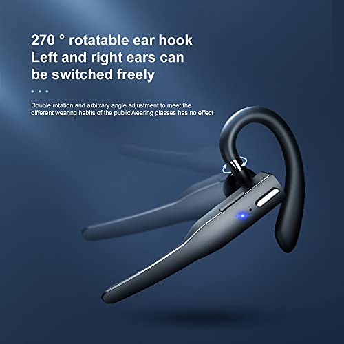 AMERCOOWTT Bluetooth Headset, Wireless Bluetooth Earpiece with Microphone, 48 Hours Play Time, 500mAh Charging Case, Built in ENC Dual Mic Noise Cancelling, for Business Office/Driving/Truck