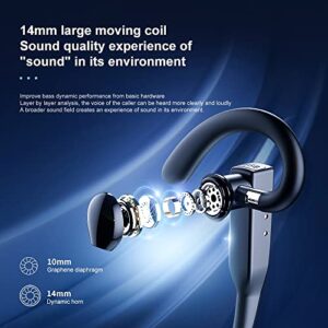 AMERCOOWTT Bluetooth Headset, Wireless Bluetooth Earpiece with Microphone, 48 Hours Play Time, 500mAh Charging Case, Built in ENC Dual Mic Noise Cancelling, for Business Office/Driving/Truck