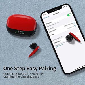 Conduction Headphone True Wireless Earbuds, 5.1 Bluetooth Earphone in-Ear Stereo Headphone Built-in Mic, LED Display for Work, Sports, Game (Color : A)