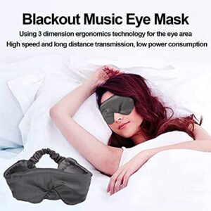 Silk Bluetooth 5.0 Wireless Eye Mask,Sleep Headphones,Ultra‑Thin Handsfree Bluetooth Music Blackout Eye Cover,Built‑in Speaker & Microphone,Sleeping Blindfold Mask for Men/Women/Office/Travel(Grey)