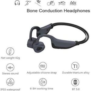 MUVLUX Conduction Headphone Bone Conduction Headphones,Bluetooth 5.0 Open-Ear Wireless Earphones,High Sound Quality,Ultra-Lightweight,Waterproof and Sweatproof Sports Headset