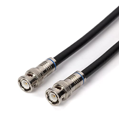 BNC Cable, Black RG6 HD-SDI and SDI Cable (with Two Male BNC Connections) - 75 Ohm, Professional Grade, Low Loss Cable - 50 feet (50')