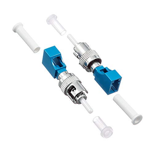 2-Pack Single Mode 9/125um ST/UPC Male to LC/UPC Female Hybrid Optical Fiber Adapter Connector