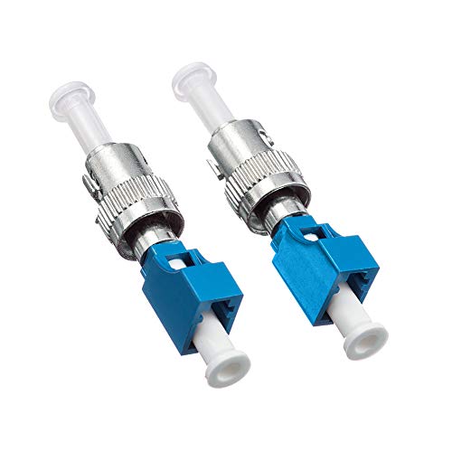 2-Pack Single Mode 9/125um ST/UPC Male to LC/UPC Female Hybrid Optical Fiber Adapter Connector