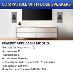 KJDiSRPin UB-20 Wall Bracket Series II for All Bose Cinemate Lifestyle Speaker Ceiling Mount,Steel Speakers Brackets Strong and Sturdy (Black)