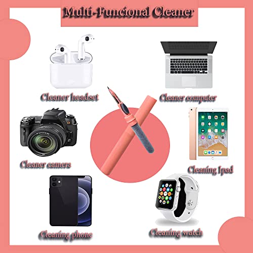 Bluetooth Earbuds Cleaning Pen, Multifunction Earphones Cleaner Suitable for Headset,Keyboard, Phone and Camera Lens (Pink) (HGR003)