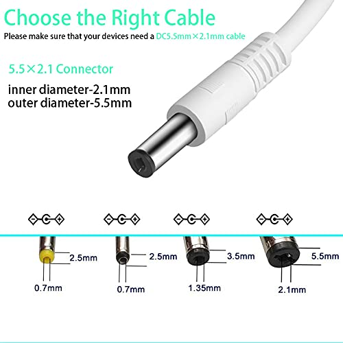 SIOCEN 3-Pack 4ft USB 2.0 A Type Male to DC 5.5 x 2.1mm DC 5V Power Plug Connector Cable USB to 5v Power Cable USB to DC Power Charger Cord