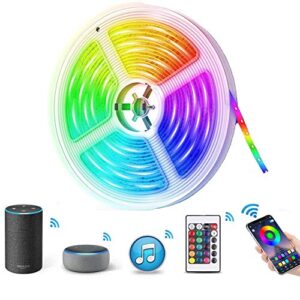 xunata led strip lights, 16.4ft wifi wireless smart phone controlled non-waterproof rgbww light strip kit 5050 led lights, working with android and ios system, alexa, google assistant