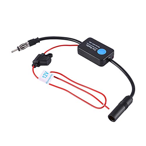 Antenna Amplifier, Signal Booster Universal 12V Car FM AM Radio Antenna Signal Reception Amplifier Booster High Gain Low Noise HD 25dB