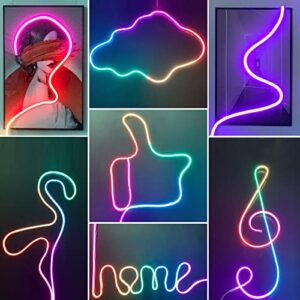 GLPE Neon Rope Lights,10FT 252 LEDs Smart Neon Lights,TuYa APP Control and Music Sync,RGBIC Backlights Works with Alexa and Google Assistant,DIY Creative Strip Lights for Gaming, Living Room,Bedroom