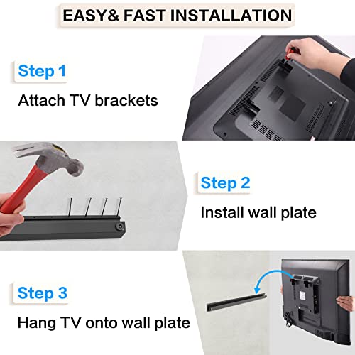 Drywall TV Mount fits Most 22-55 inch TVs, No Stud Needed TV Wall Mount Bracket with Loading Capacity 100 lbs, Max Vesa 400 x 400mm (All Hardware Screws Include)