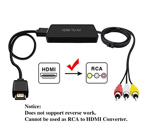 Dingsun RCA to HDMI Converter, Composite to HDMI Converter, AV to HDMI Adapter (HDMI to RCA Converter)